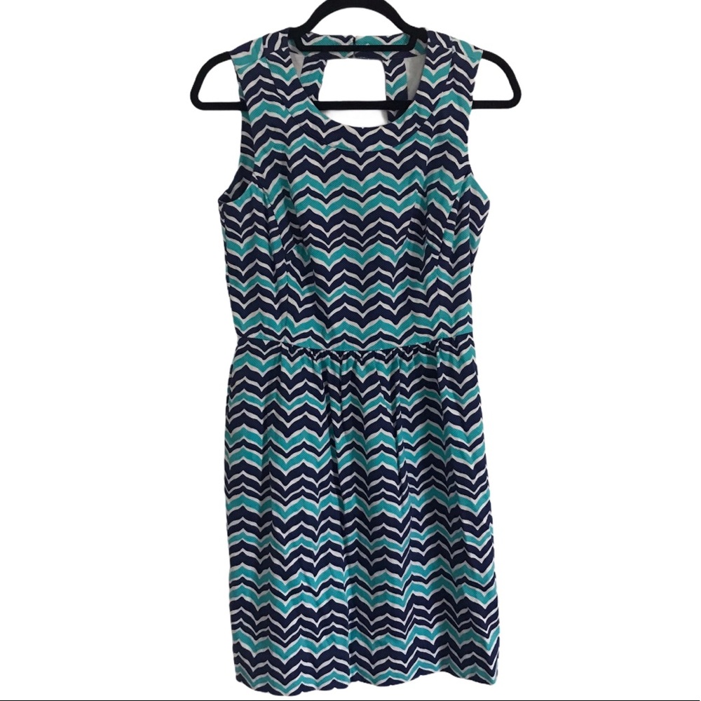 Vineyard Vines whale print chevron dress Sz 6